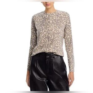 Sioni Casual Classic Crewneck Button Up Animal Cat Print Blouse Size Medium